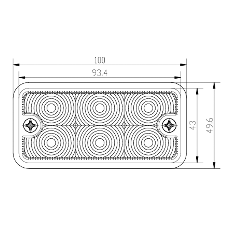 Kompaktní LED indikátor přední polohy a šířky IP66 pro různá technická vozidla